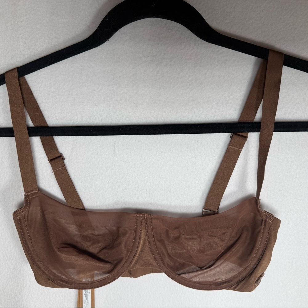 SKIMS Brown Sheer Underwire Bra